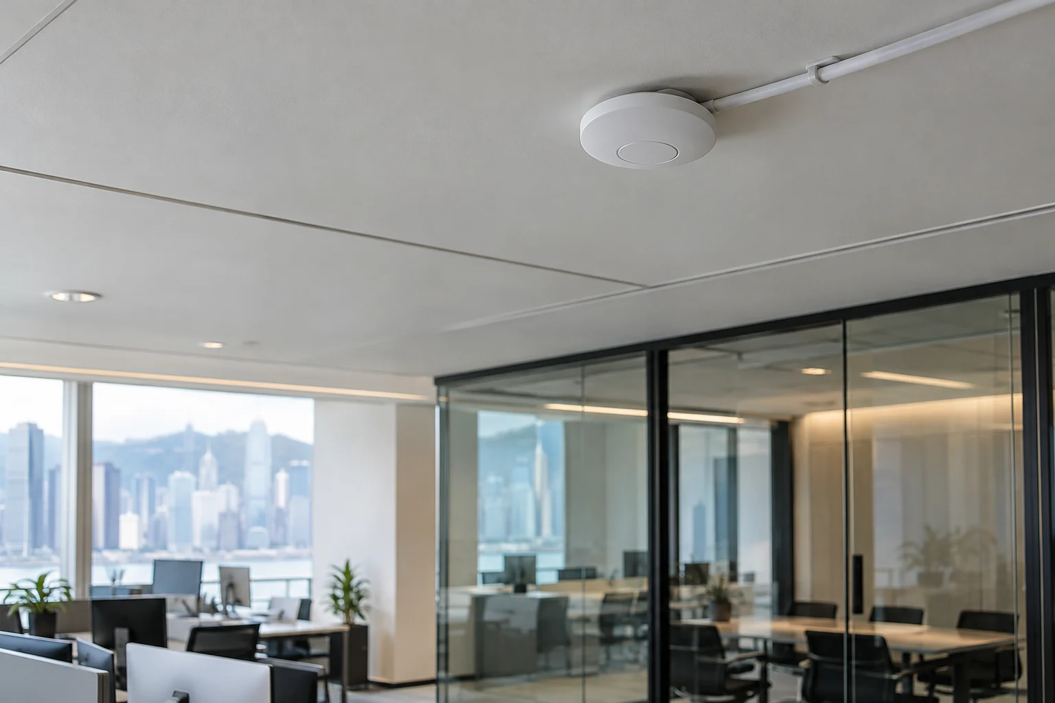 辦公室無線網絡與 Wi-Fi 設備部署情境示意